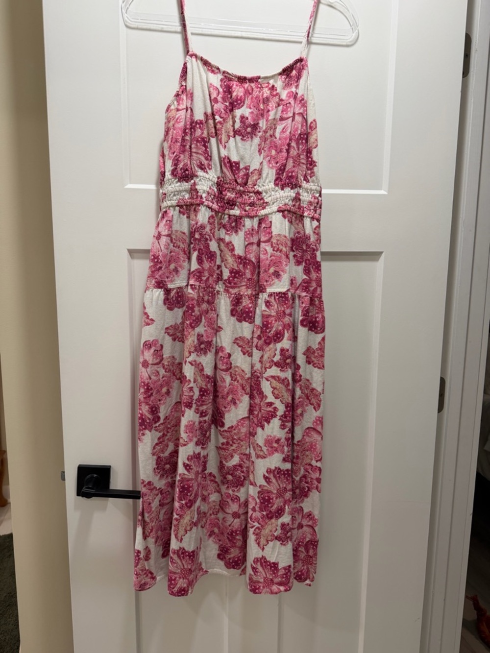 Old Navy Pink Floral Spaghetti-Strap Midi Dress